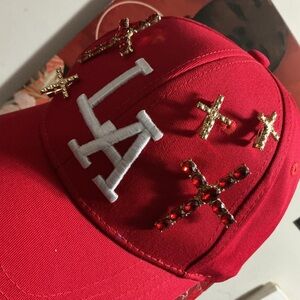 Fashion Nova Red Embellished Cap